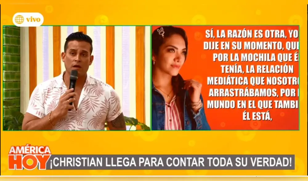 Christian Dominguez se presentó hoy en América Hoy. Foto: Captura.