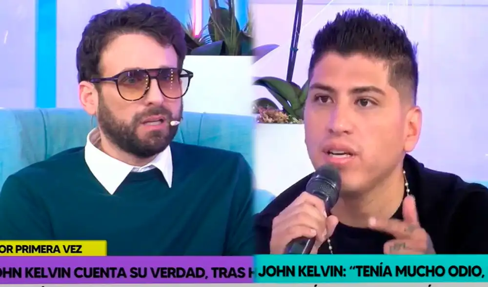 Rodrigo González cuadra a John Kelvin. Foto: captura Wilax TV Rodrigo González cuadra a John Kelvin. Foto: captura Wilax TV