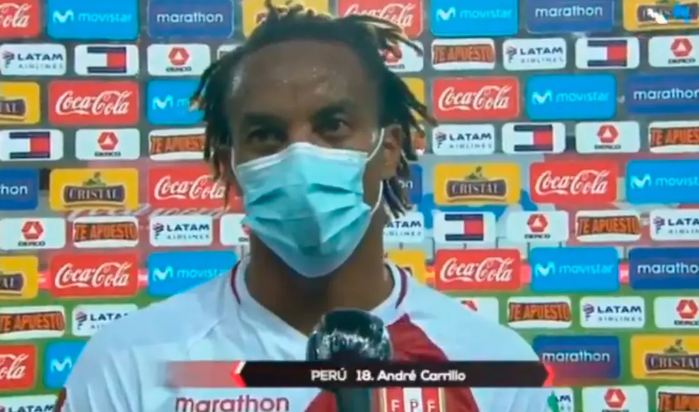 André Carrillo es el goleador de la selección peruana en las Eliminatorias Qatar 2022 con tres goles. Foto: Captura de Movistar Deportes