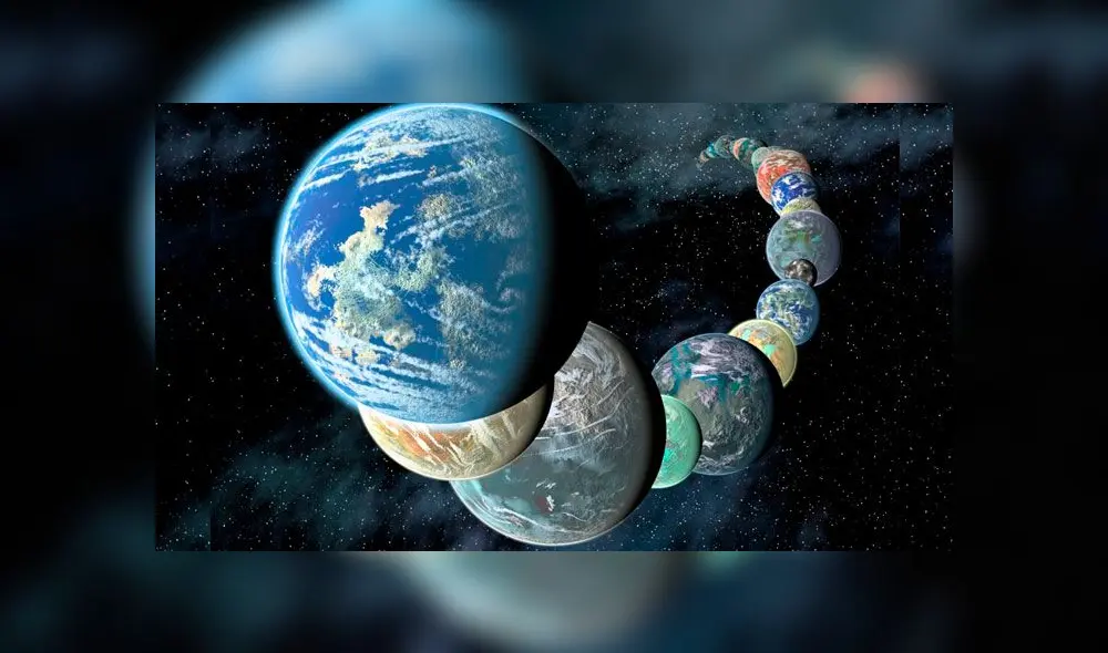 Imagen de la NASA que representan a los planetas similares a la Tierra, con diferentes tamaños y composiciones. JPL-Caltech.