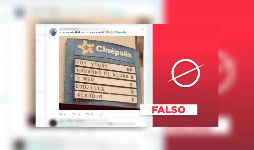 Al menos dos películas de esa cartelera fueron estrenadas después de 1995. Composición: La República.