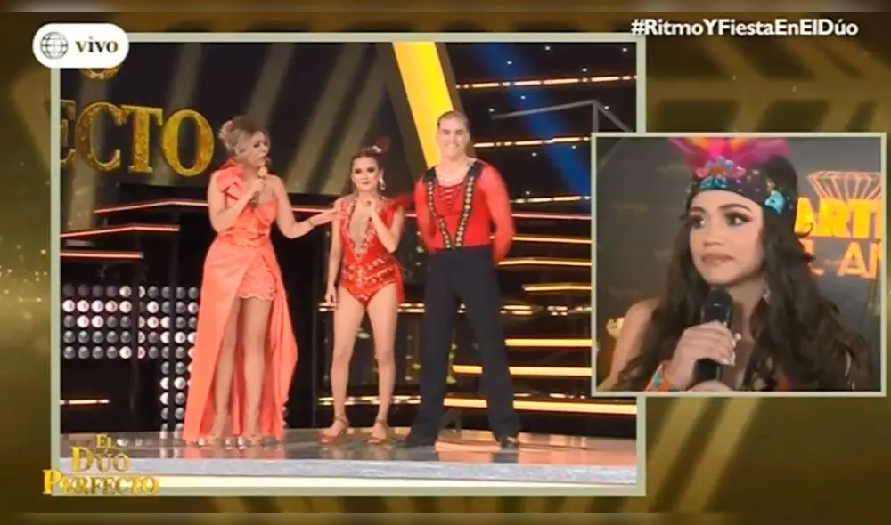 La cantante no perdió la posibilidad de besarse con su compañero de baile en caso 'fluya' la performance