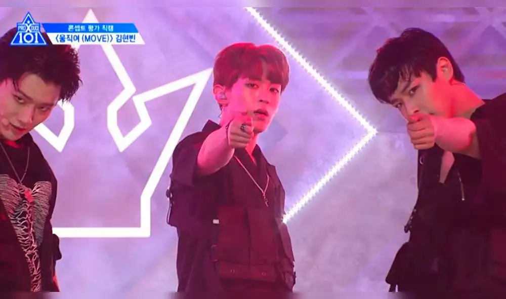 Hyeonbin en Produce X 10: performance de "Move" para la evaluación de concepto. Hyeonbin en Produce X 10: performance de "Move" para la evaluación de concepto.