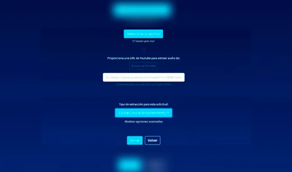 Sube la canción que quieres convertir. Foto: Captura / YouTube.