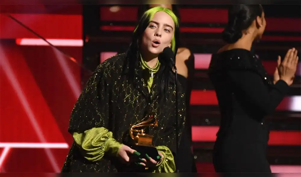 Billie Eilish en su discurso como ganadora de la categoría "Mejor nuevo artista"