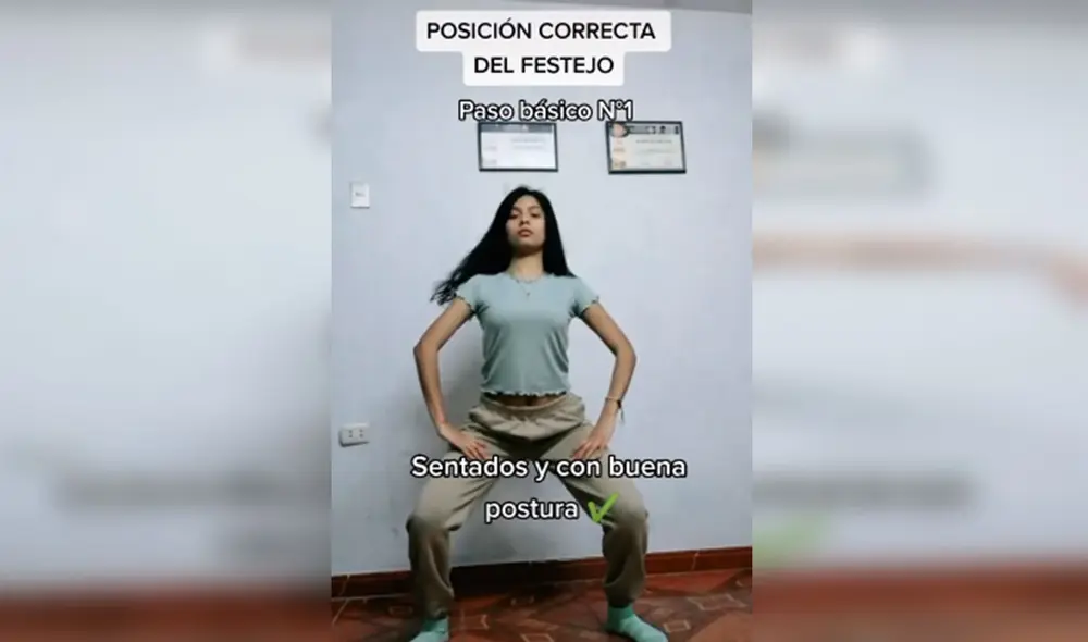Desliza para ver más imágenes de este sencillo tutorial para que puedas aprender a bailar festejo de la manera correcta. Foto: captura de TikTok Desliza para ver más imágenes de este sencillo tutorial para que puedas aprender a bailar festejo de la manera correcta. Foto: captura de TikTok