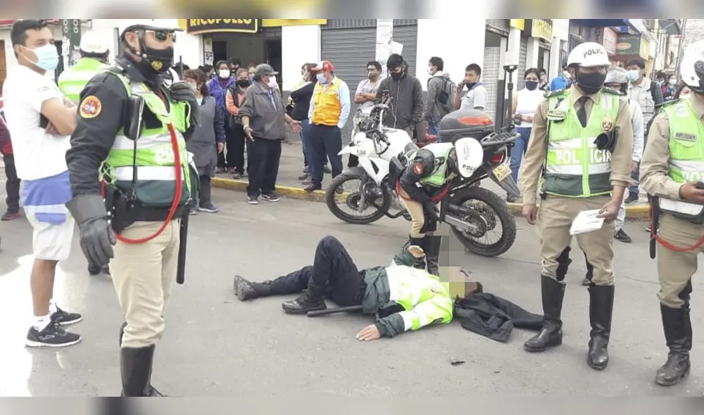 Agente policial fue arrollado por un automóvil, cuando circulaba en su motocicleta.