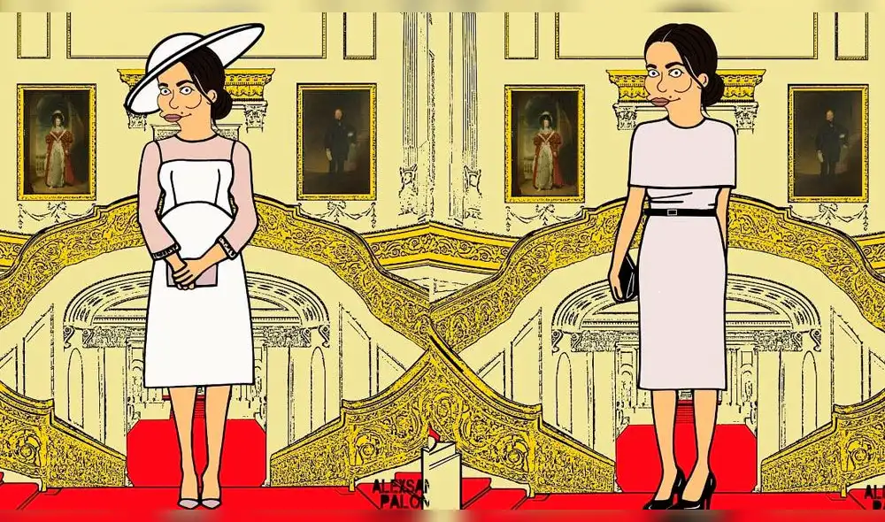 Dibujan a Meghan Markle como personaje de "Los Simpson". Fotos: Instagram Alexsandro Palombo