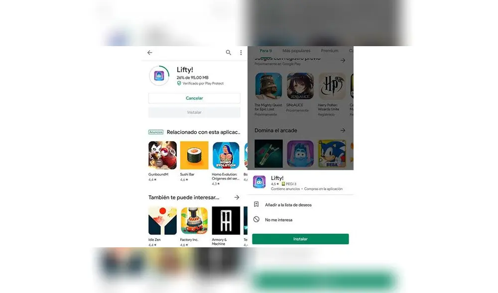 La nueva interfaz de Google Play no trae cambios en la configuración.