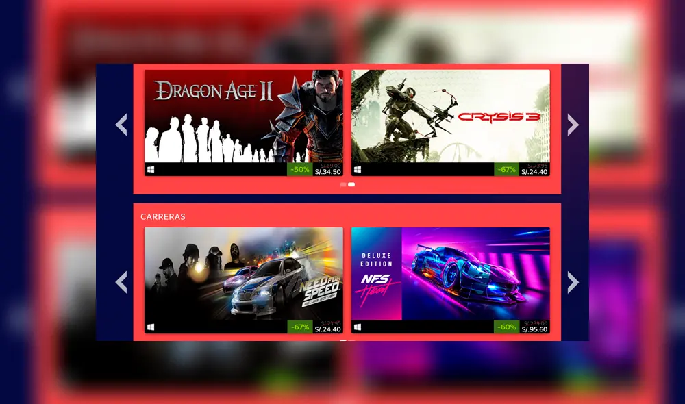 Y juegos relativamente nuevos como Need for Speed Heat y Burnout Paradise Remastered.