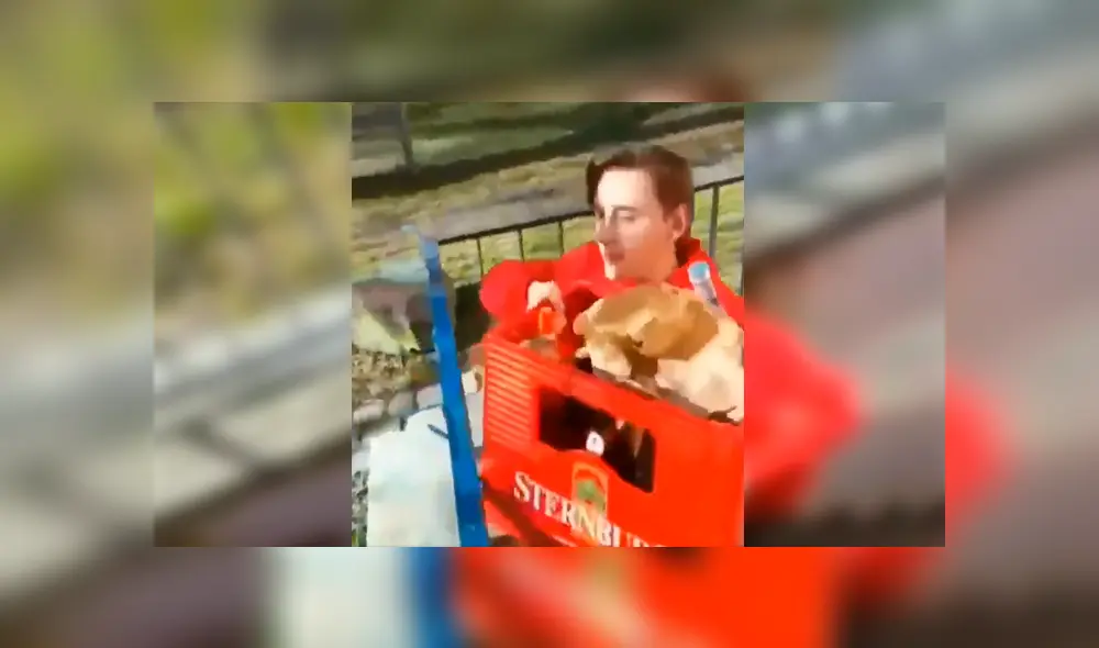 Facebook: Joven utiliza ingeniosa técnica para salvar sus cervezas cuando estaba a punto de caerse [VIDEO]