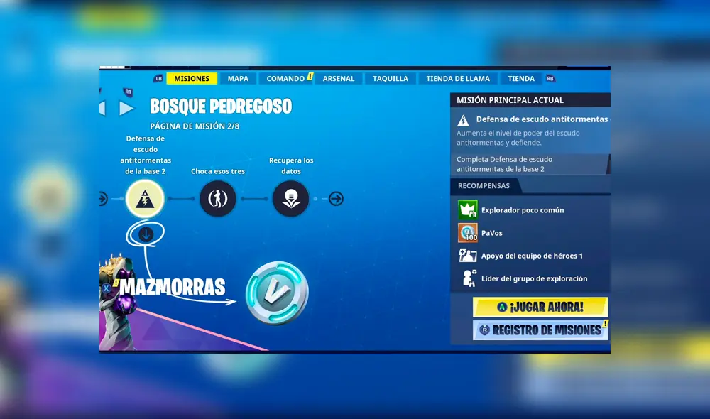 Las misiones en Fortnite Salvar el Mundo también tienen como recompensas paVos.