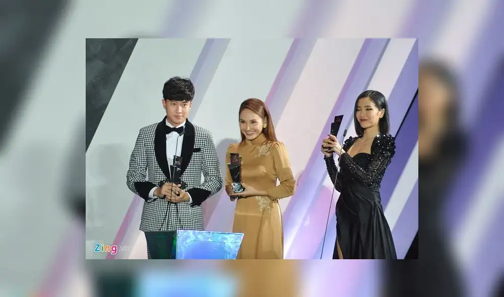 Quoc Truong, Bao Thanh, Bich Phuong son los tres mejores artistas vietnamitas honrados en el escenario AAA 2019.