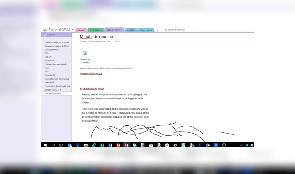 Agrega texto, imágenes, capturas de pantalla y hasta garabatos mientras sigues la lección y la grabas.