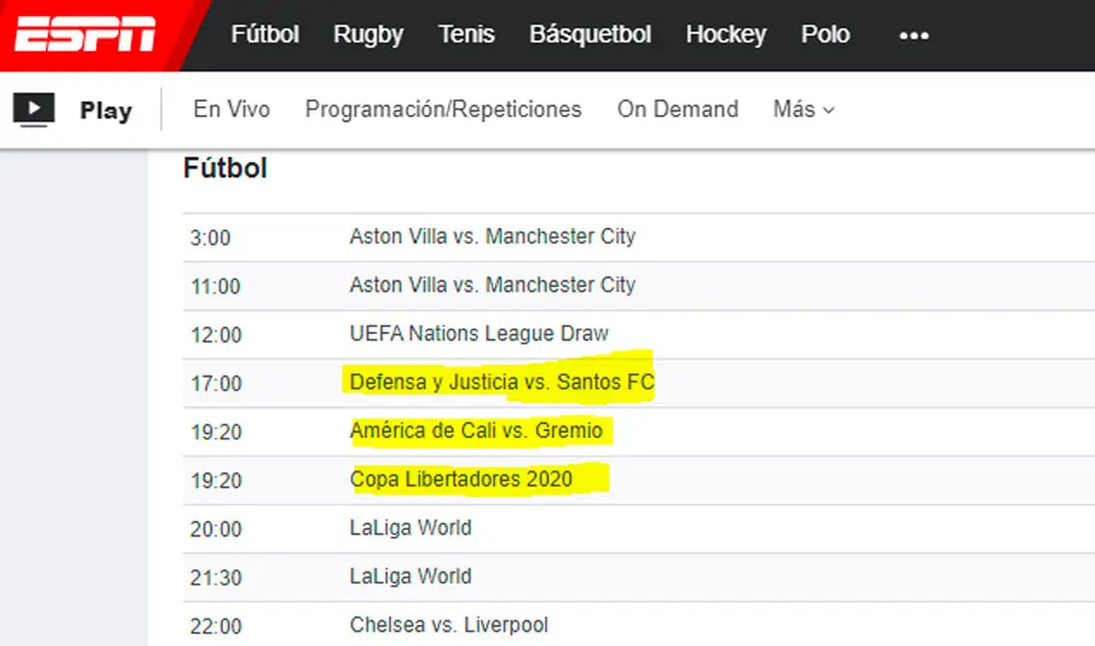 ESPN transmitirá la Copa Libertadores 2020 y la CONMEBOL Recopa. Foto: ESPN ESPN transmitirá la Copa Libertadores 2020 y la CONMEBOL Recopa. Foto: ESPN