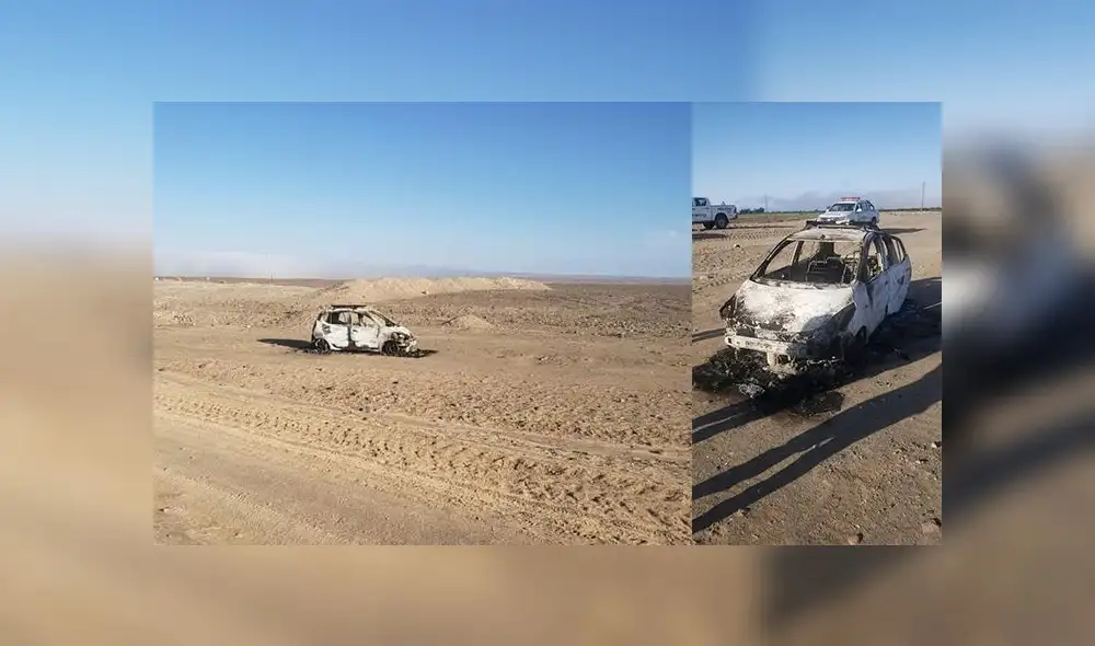 El vehículo fue hallado quemado en un descampado del sector. El vehículo fue hallado quemado en un descampado del sector.