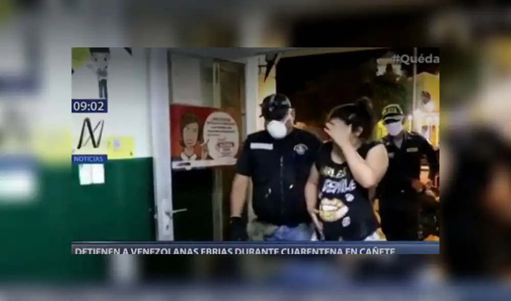 Cañete: detienen a extranjeras por beber licor durante toque de queda [VIDEO]