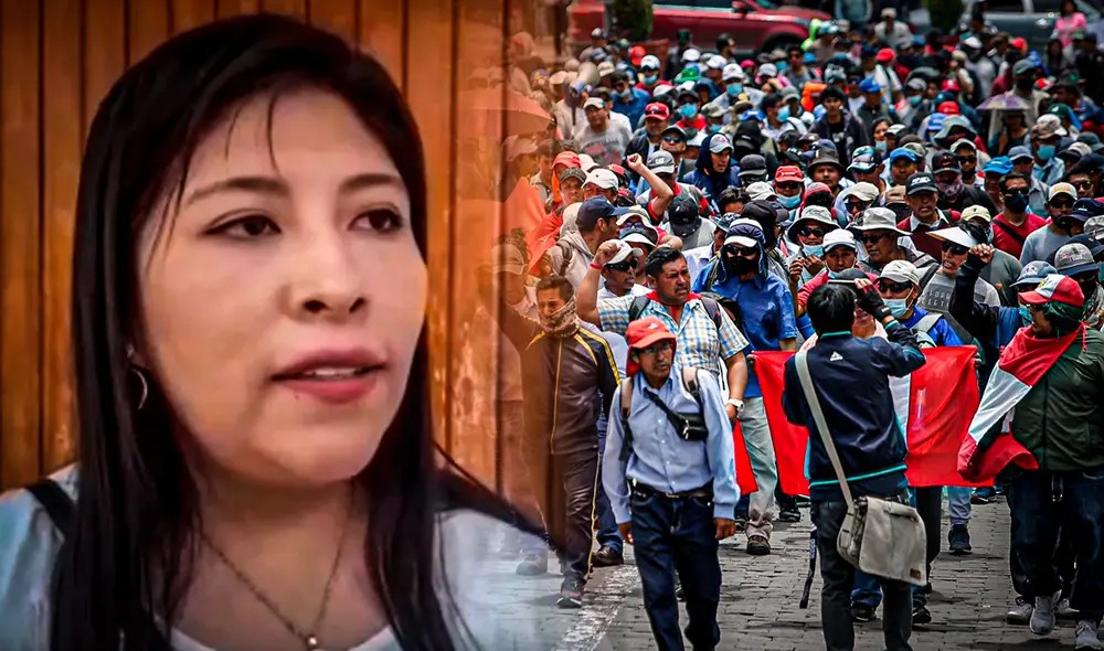 La exjefe de gabinete se pronunció, desde Tacna, sobre las actuales movilizaciones. Foto: composición Diego Alva/La República La exjefe de gabinete se pronunció, desde Tacna, sobre las actuales movilizaciones. Foto: composición Diego Alva/La República