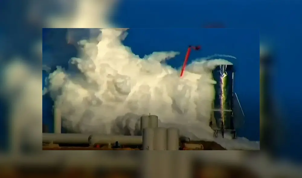 El cohete explotó y salió volando la parte superior. Fuente: BBC