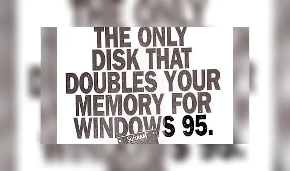 SoftRAM fue un software para Windows que prometía duplicar la memoria RAM con tecnología de compresión.