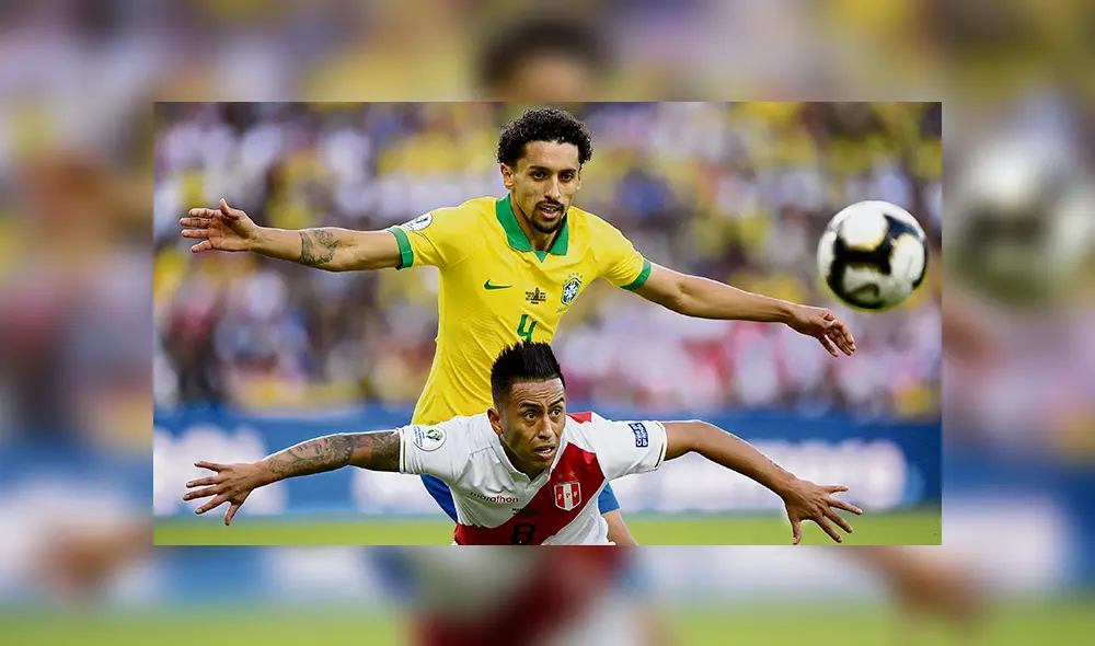 Peleado. Cueva con Marquinhos disputan. Se jugó con mucha tensión en el Maracaná.