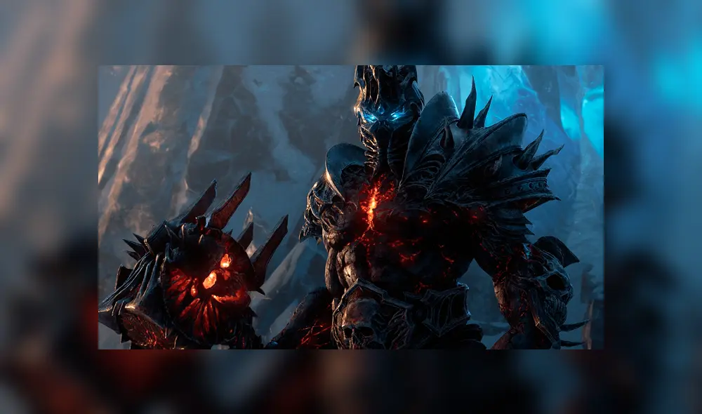 Imagen filtrada de Bolvar como Lich King en World of Warcraft Shadowlands.