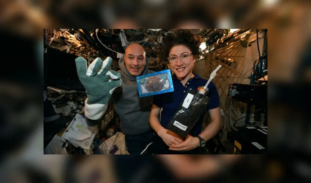 Christina Koch, astronauta de la NASA, y Luca Parmitano, de la Agencia Espacial Europea. Foto: Twitter