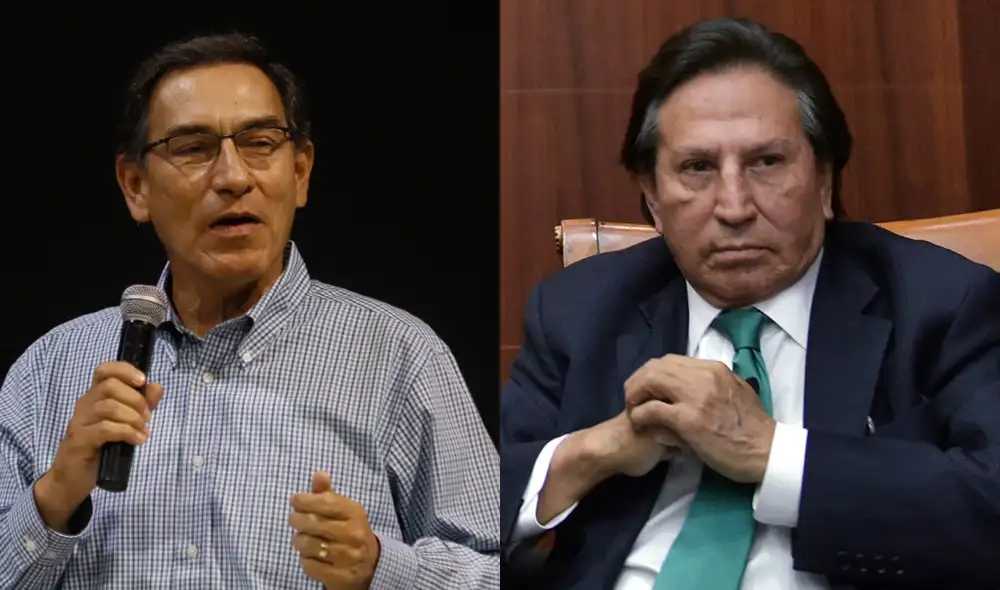 Martín Vizcarra y Alejandro Toledo. Foto: GLR/AFP. Martín Vizcarra y Alejandro Toledo. Foto: GLR/AFP.