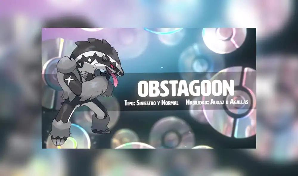 Linoone, evolución de Zigzagoon, se transforma en Obstagoon utilizando una banda Kiss en Pokémon Shield and Sword.