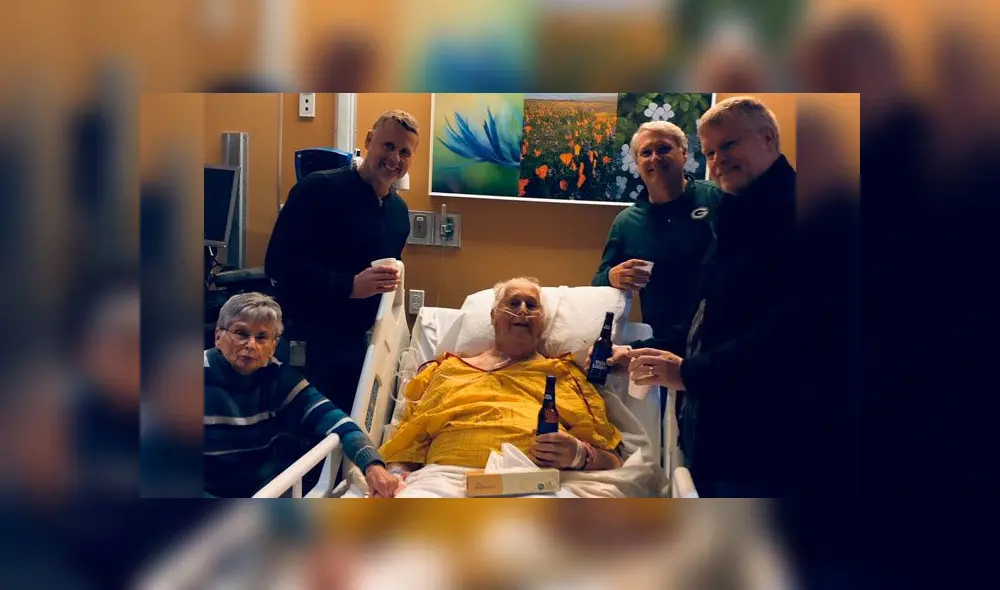 Norbert Schemm, de 87 años, pidió como último deseo tomarse una cerveza con sus hijos. Foto: Twitter