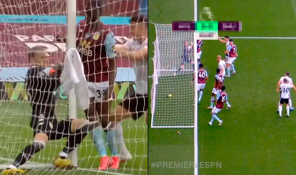 Árbitro no convalido un gol claro del Sheffield ante Aston Villa por la Premier League. Foto: ESPN Árbitro no convalido un gol claro del Sheffield ante Aston Villa por la Premier League. Foto: ESPN