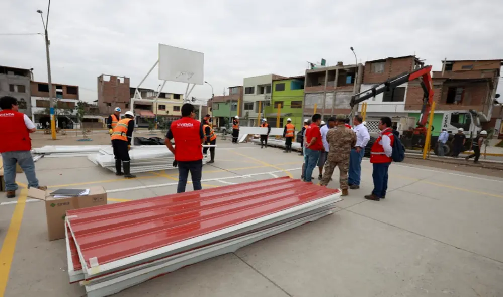 Módulos de viienda para afectados de incendio en VES. Foto: Ministerio de Vivienda.