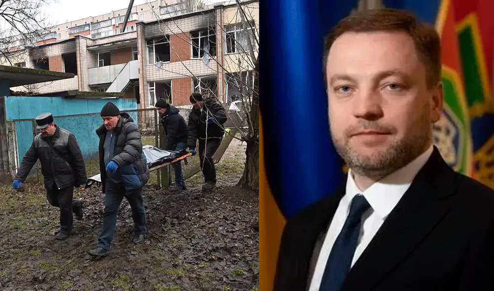 Monastyrsky es considerado la víctima mortal de más alto perfil en morir en Ucrania tras la guerra. Foto: composición LR / AFP Monastyrsky es considerado la víctima mortal de más alto perfil en morir en Ucrania tras la guerra. Foto: composición LR / AFP