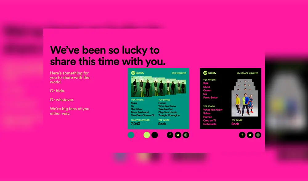Resumen musical personalizado del 2019. | Foto: Spotify. Resumen musical personalizado del 2019. | Foto: Spotify.