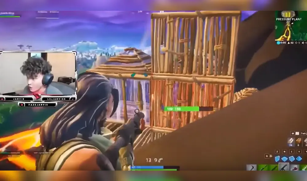 Jarvis Kaye jugando Fortnite. Foto: YouTube.