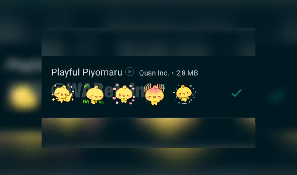 Si te das cuenta, estos paquetes pesan más que un set convencional de WhatsApp. Imagen: WABetaInfo. Si te das cuenta, estos paquetes pesan más que un set convencional de WhatsApp. Imagen: WABetaInfo.