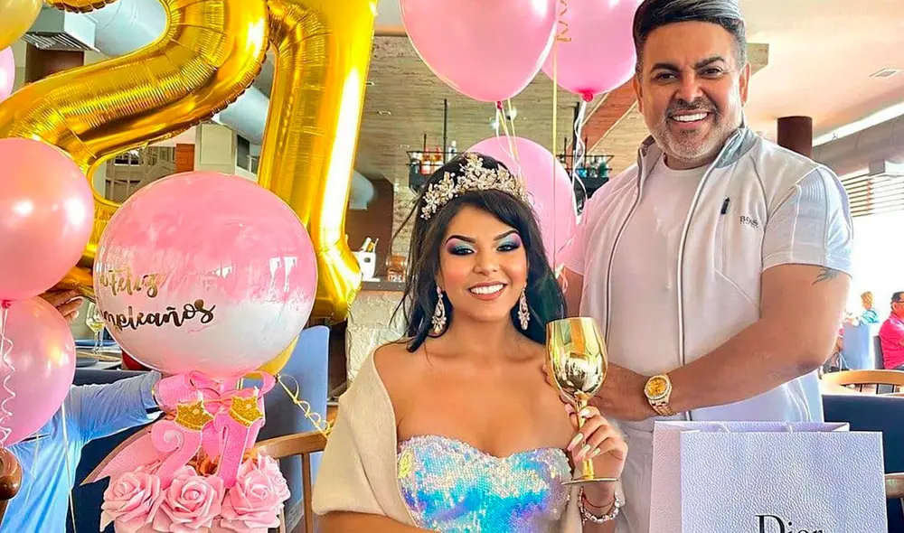 Gennesis Hurtado celebró su 21 cumpleaños al lado de su padre. Foto: Instagram Andreshurtadooficial