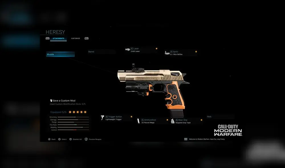 El plano de Herejía se apoya en la agilidad y la velocidad de Handgun Echo.