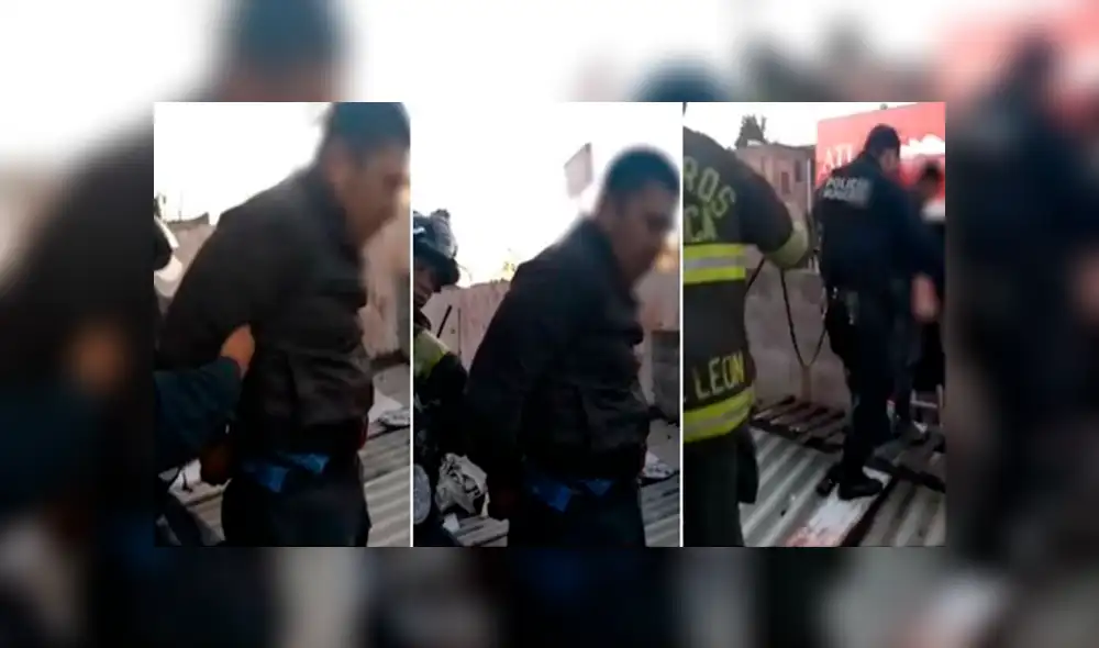 Tuvo que esperar hasta que abrieran la tienda y pudieran ayudarlo a salir (Foto: Captura) Tuvo que esperar hasta que abrieran la tienda y pudieran ayudarlo a salir (Foto: Captura)