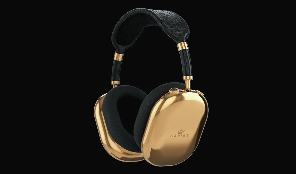 Así luce la edición personalizada de los AirPods Max de Apple. Foto: Caviar