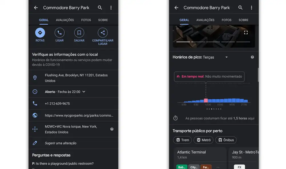 Así luce la nueva interfaz oscura de Google Maps. | Foto: Android Police