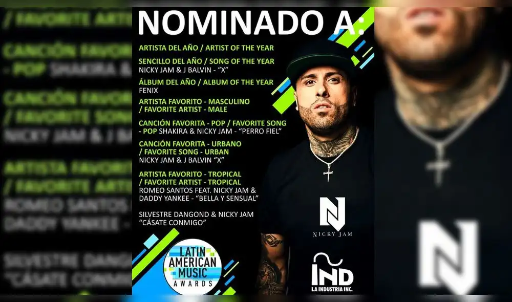 Bad Bunny, Ozuna, J Balvin y Luis Fonsi son nominados a los Latin AMAs