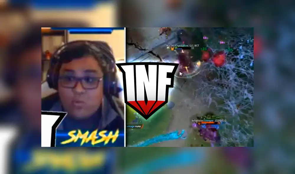 El popular “Smash" quedó maravillado por la actuación de Infamous Gaming ante Na’Vi el mundial de Dota 2. Mira el video de su reacción en The International 2019.