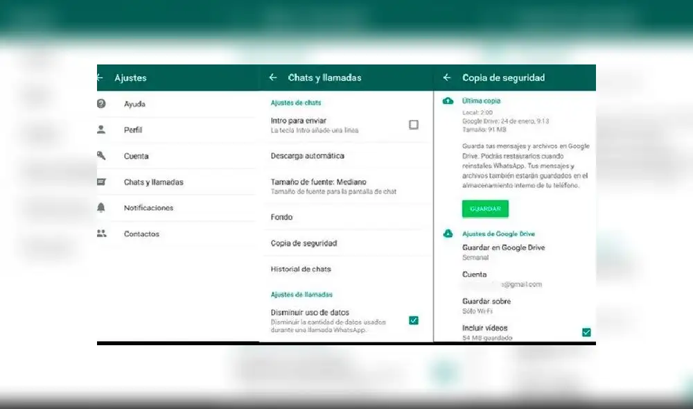 Copia de seguridad de WhatsApp. Copia de seguridad de WhatsApp.