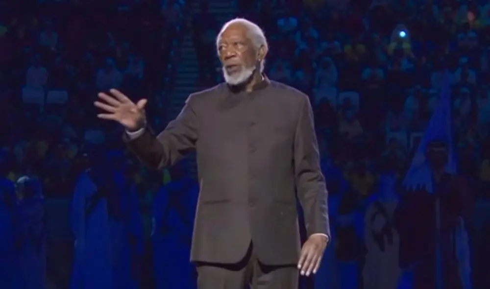 Morgan Freeman abrió la ceremonia de apertura del Mundial Qatar 2022. Foto: captura de Latina Morgan Freeman abrió la ceremonia de apertura del Mundial Qatar 2022. Foto: captura de Latina