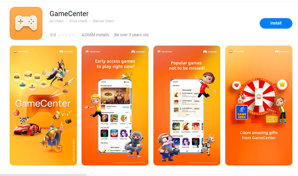 Huawei GameCenter está disponible en AppGallery. | Foto: Huawei
