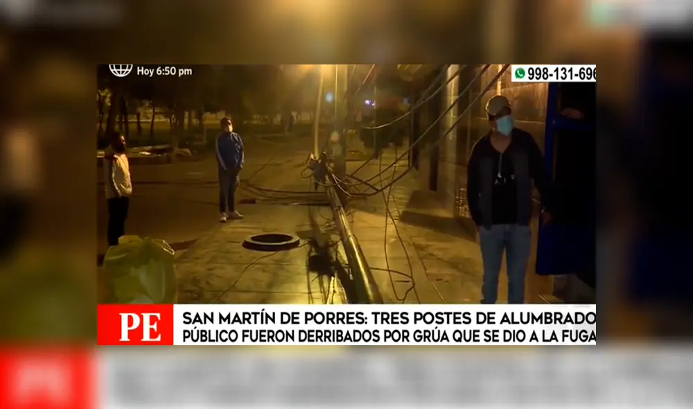 Vecinos piden a Enel llevarse los poste de luz. Foto: Captura Vecinos piden a Enel llevarse los poste de luz. Foto: Captura