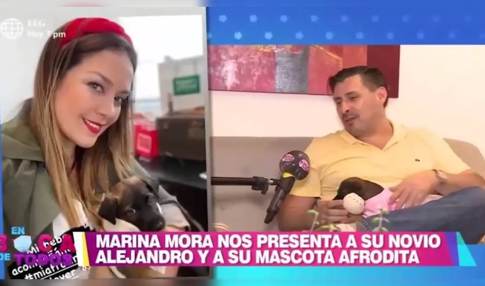 Marina Mora y su novio Alejandro en entrevista para En boca de todos. | FOTO: Captura América TV.