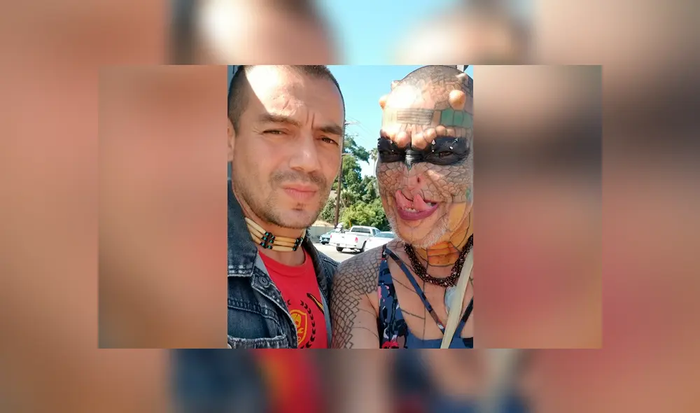 Richard Hernández cambió drásticamente su apariencia tras se diagnósticado con una grave enfermedad. Ahora asegura ser un 'reptil transgénero'. Foto: captura