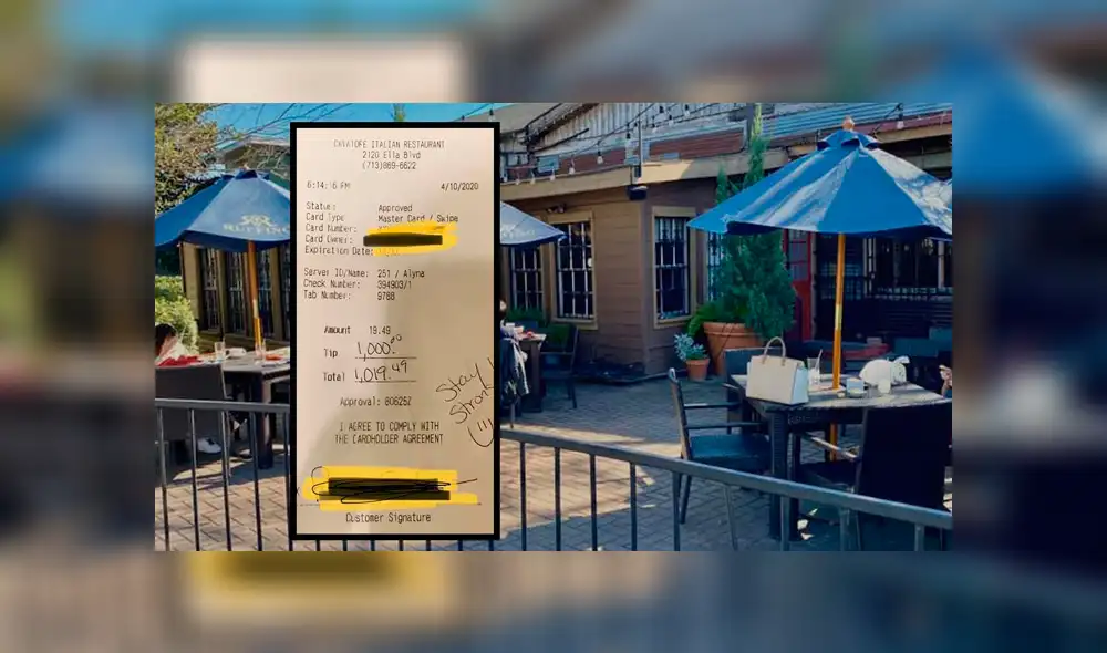 El restaurante italiano agradeció la cuantiosa propina que servirá para sobrellevar la crisis por el coronavirus. (Foto: Difusión)